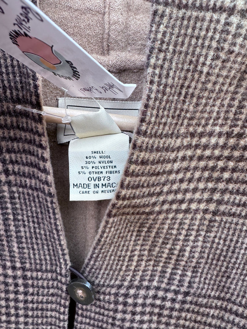 Reversible L.L. Bean Houndstooth Wool Blend Jacket Small