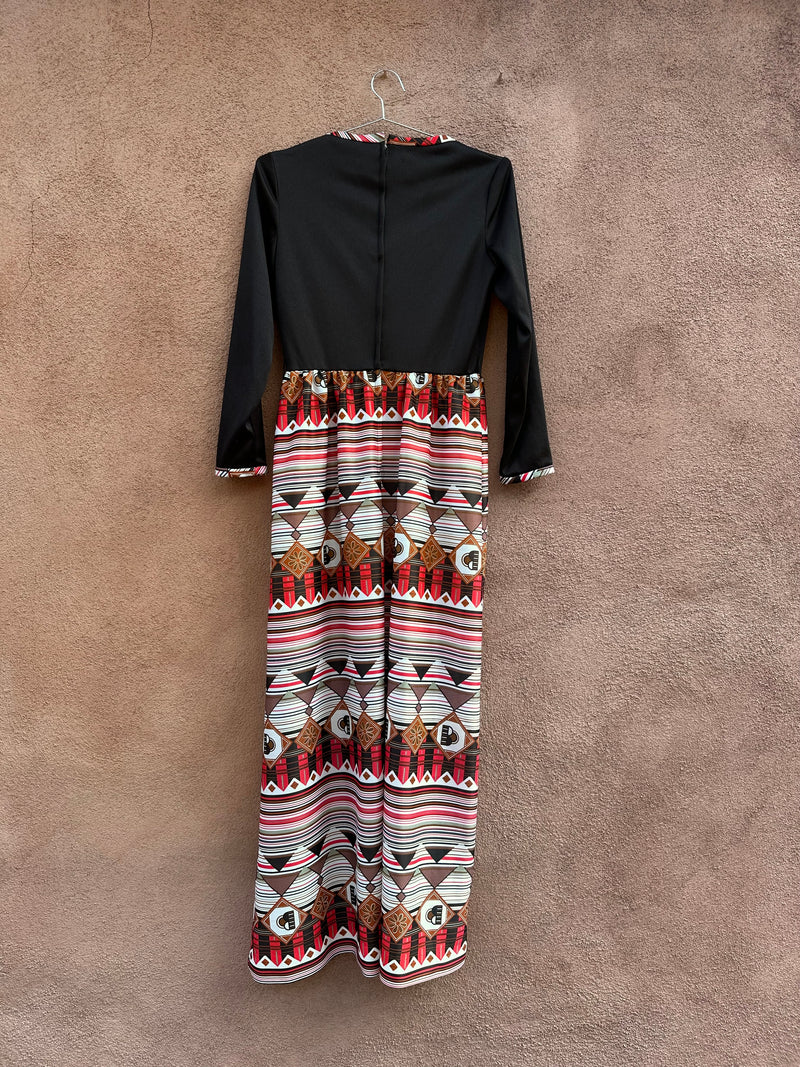 70's Print Maxi Dress - 14
