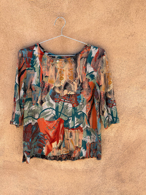 Abstract Flowy Blouse