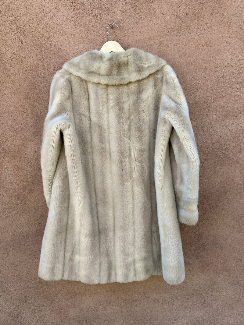 1960's Mincara Faux Fur Coat (Leather Button Stand)