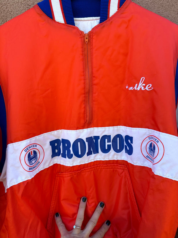 Orange 80's Denver Broncos Nylon Anorak