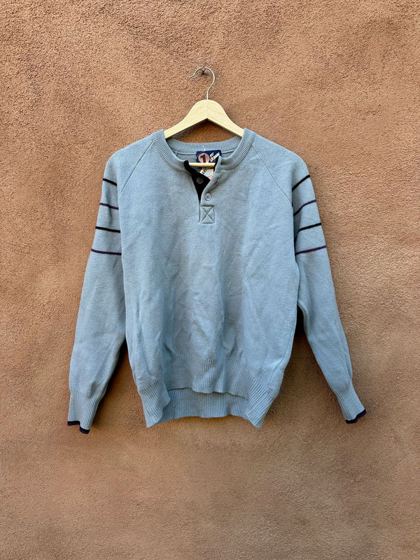 70's Gray Wool 1st Down Ski Henley - as is