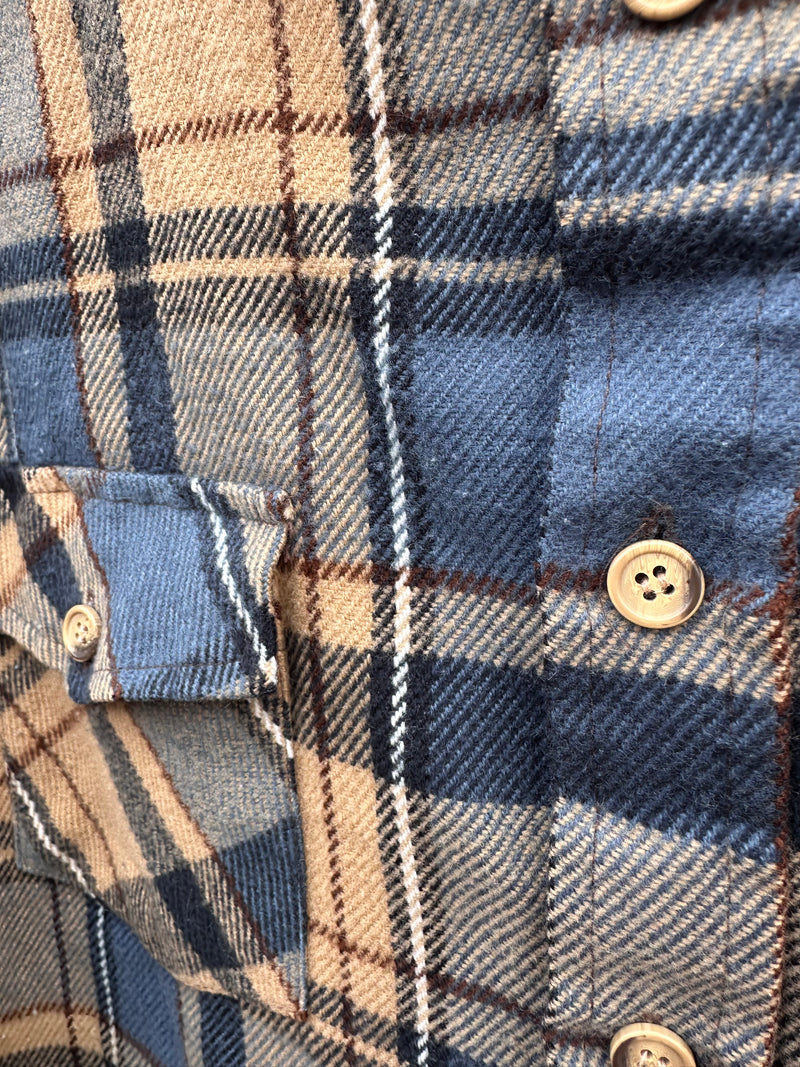 1970's Blue & Tan Flannel