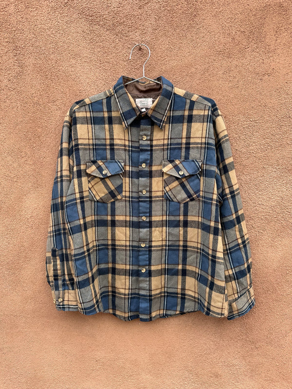 1970's Blue & Tan Flannel