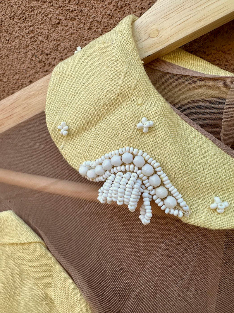 1950's Canary Yellow Dress with Chiffon