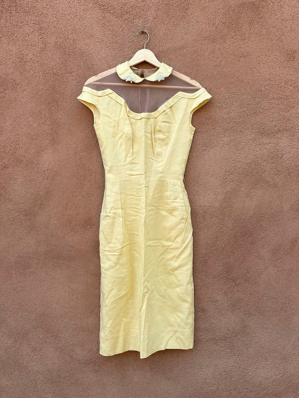 1950's Canary Yellow Dress with Chiffon