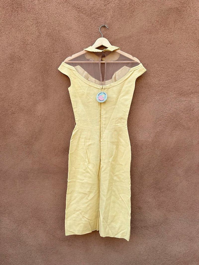 1950's Canary Yellow Dress with Chiffon