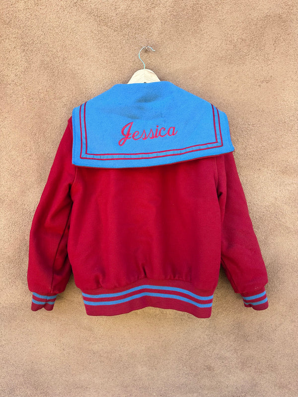 Jessica Cape Letterman Wool Jacket