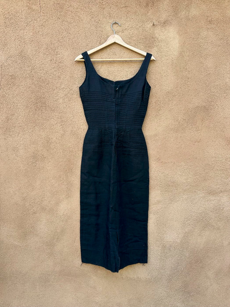 1960's Jeane Scott Black Dress, Sz. 9