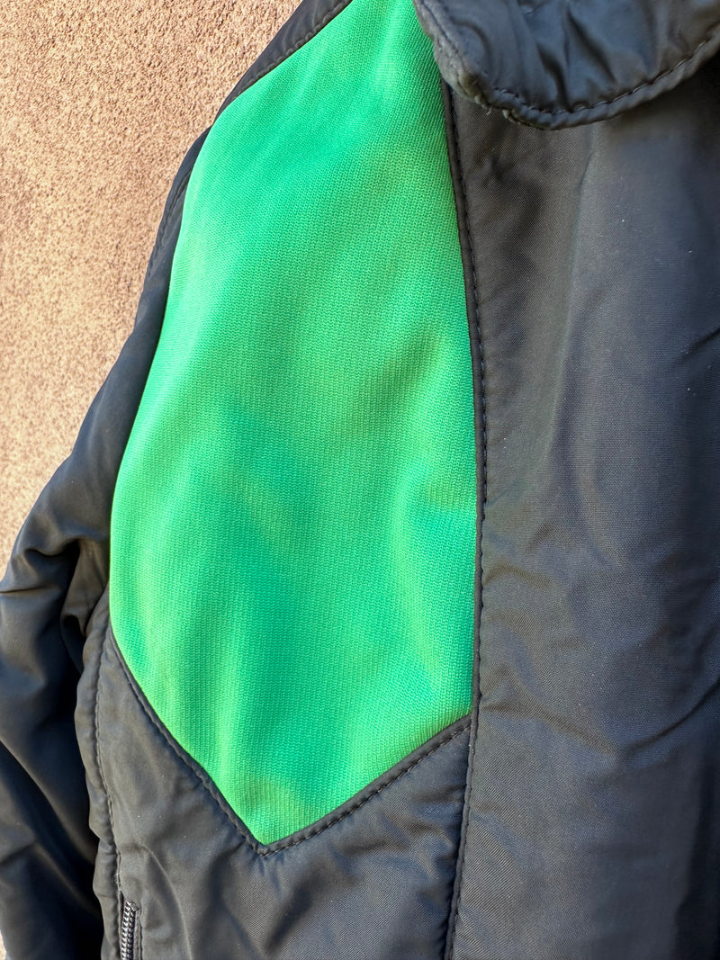Black and Green Skyr Ski Bib and Jacket - Medium