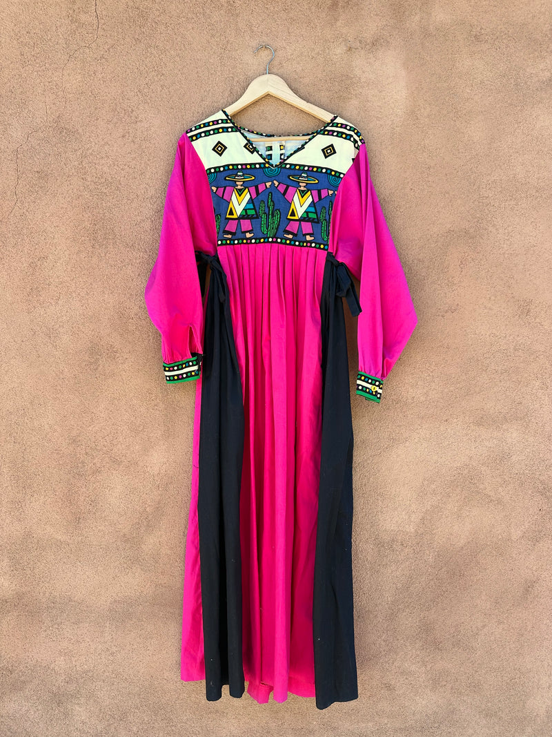 1980's Victor Costa Huipil Pop Art Dress - as is