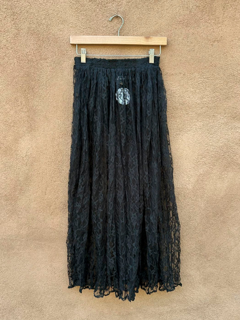 1970's Judy Knapp Black Lace Skirt