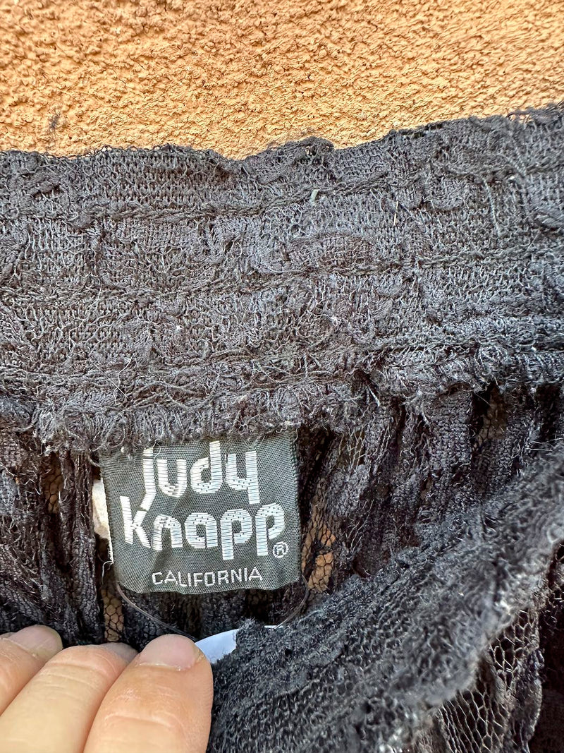 1970's Judy Knapp Black Lace Skirt