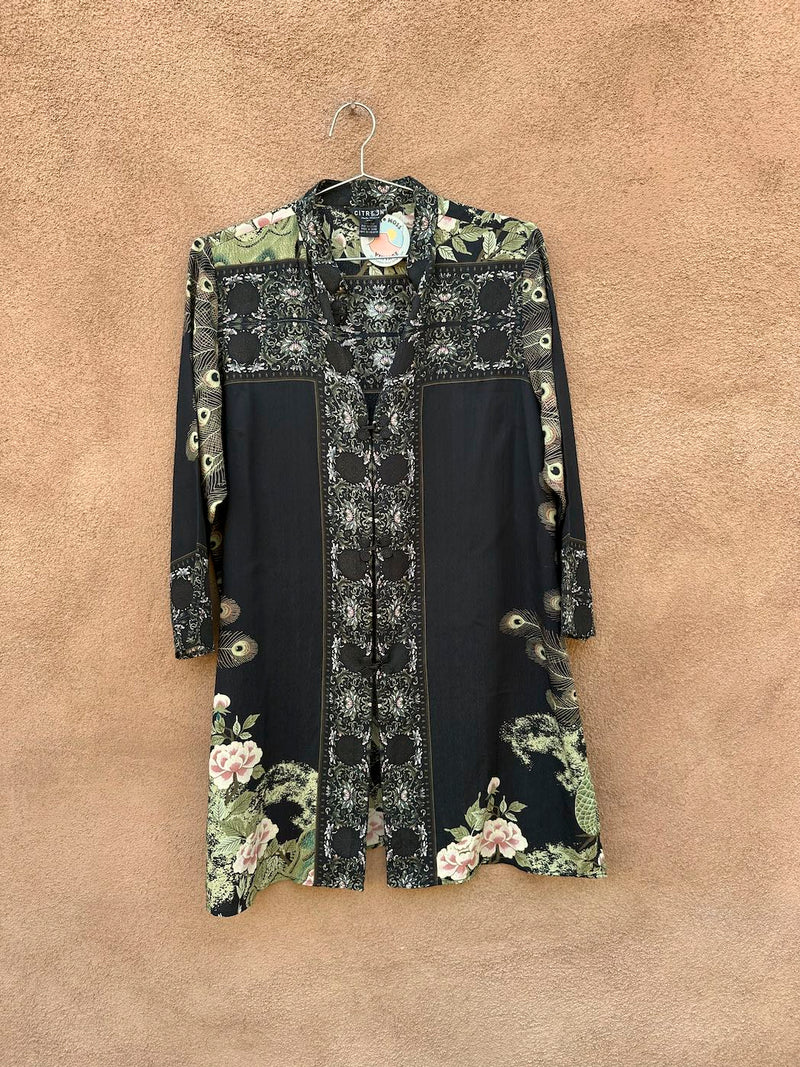 Citron Peacock Silk Jacket