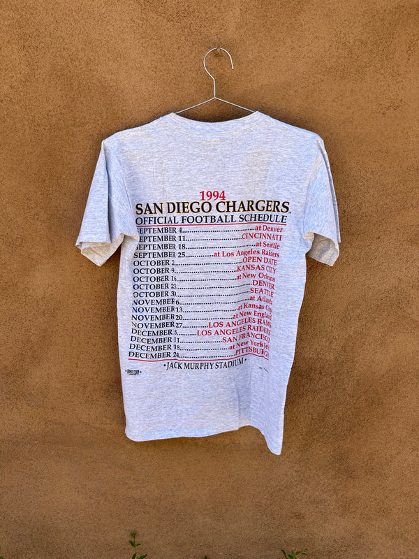 1994 San Diego Chargers Schedule T-shirt