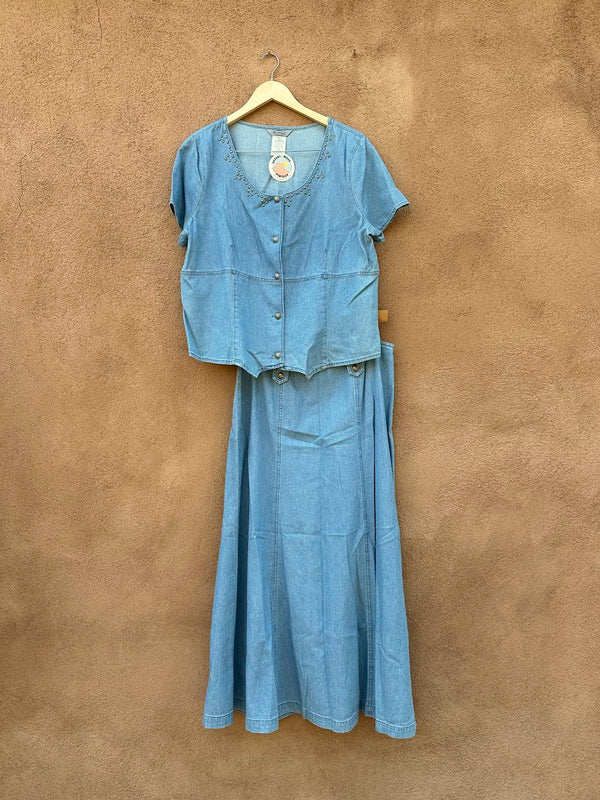 Stonebridge Denim Two Piece Western Dress Set, XL