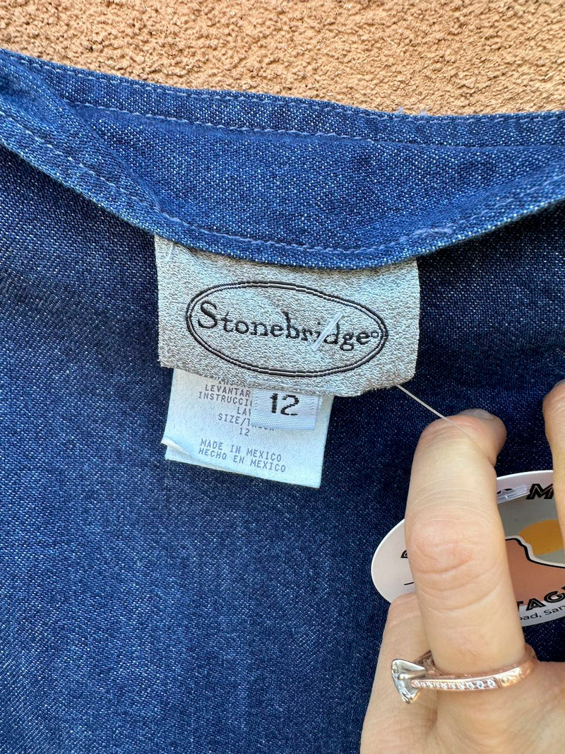 Denim Stonebridge Skirt with Conchos, 12