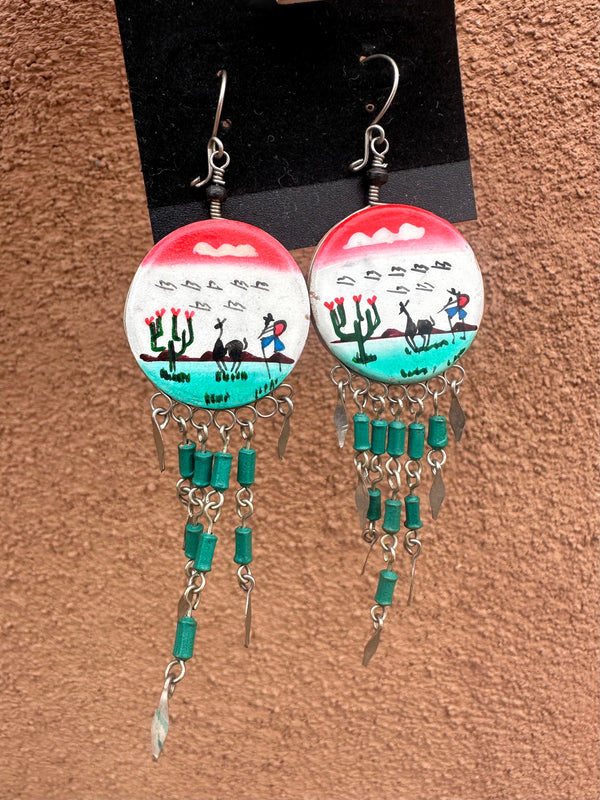 Hand Painted Caballero Earrings