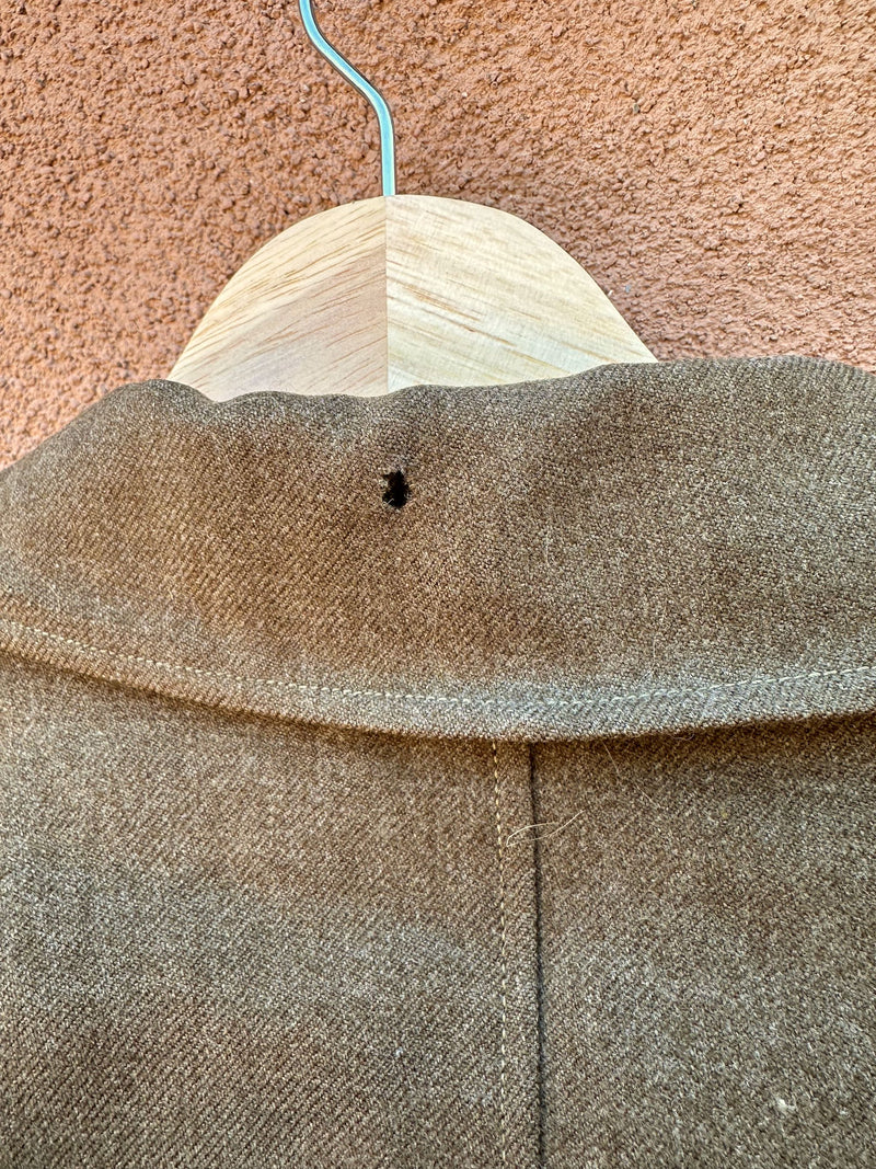 WWII Cropped Wool Jacket with Original EU Theater of Operations Patch - as is
