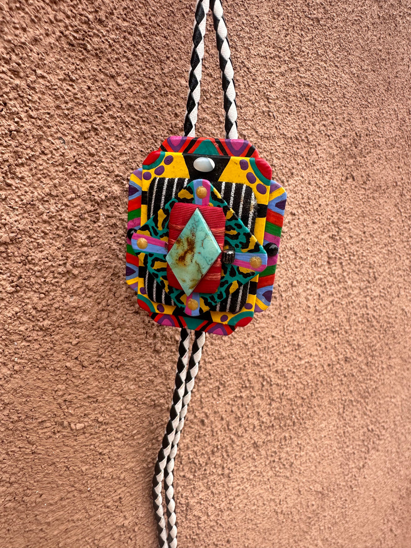 1989 Santa Fe Pop Art Bolo Tie