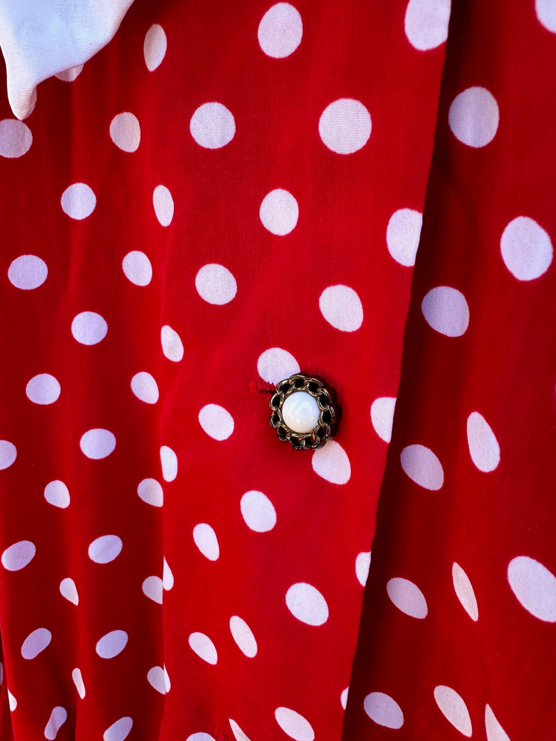 F.T. Ltd. Red/White Polka Dot Dress