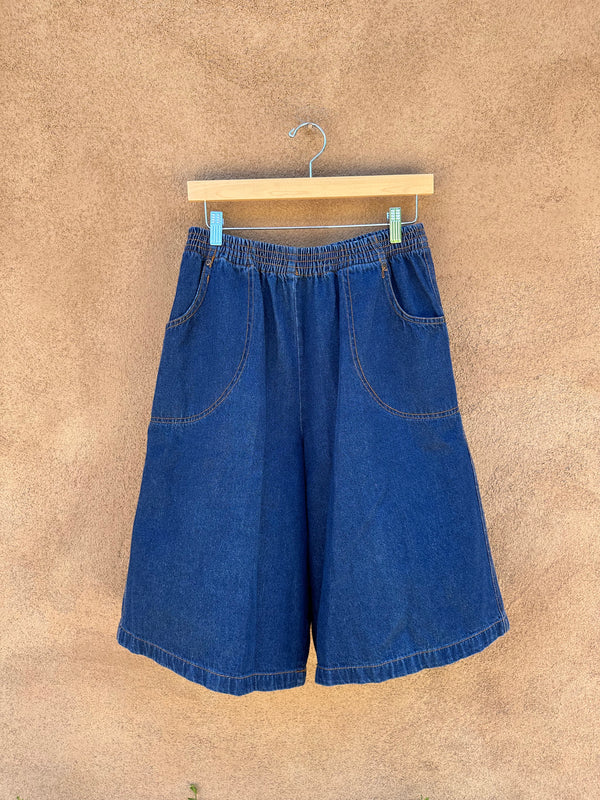 Dark Wash Pull-on Denim Shorts