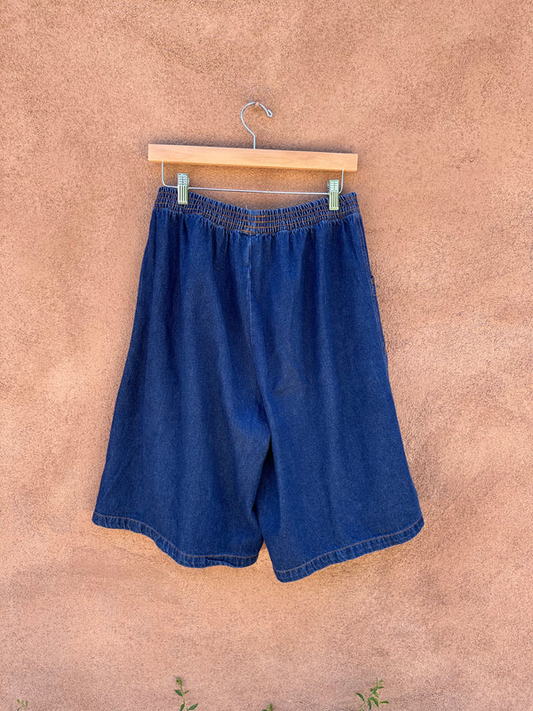 Dark Wash Pull-on Denim Shorts