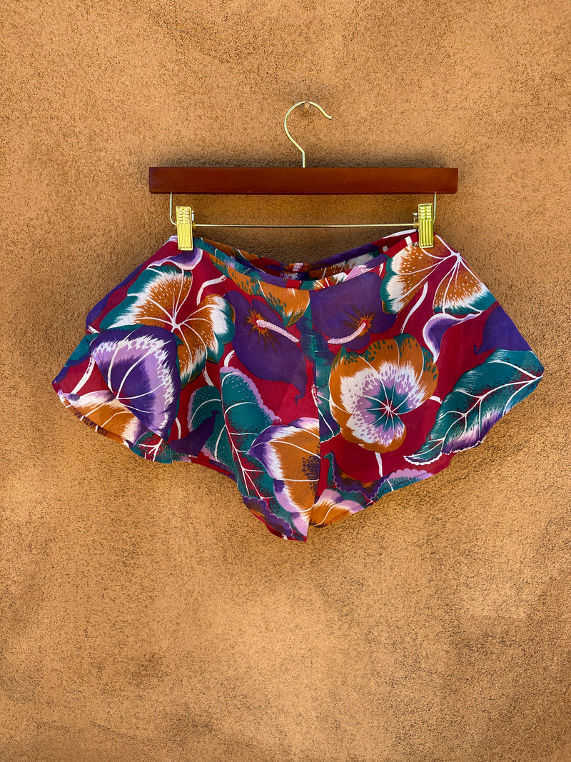 Leaf Print Side-Tie Shorts by You Babes