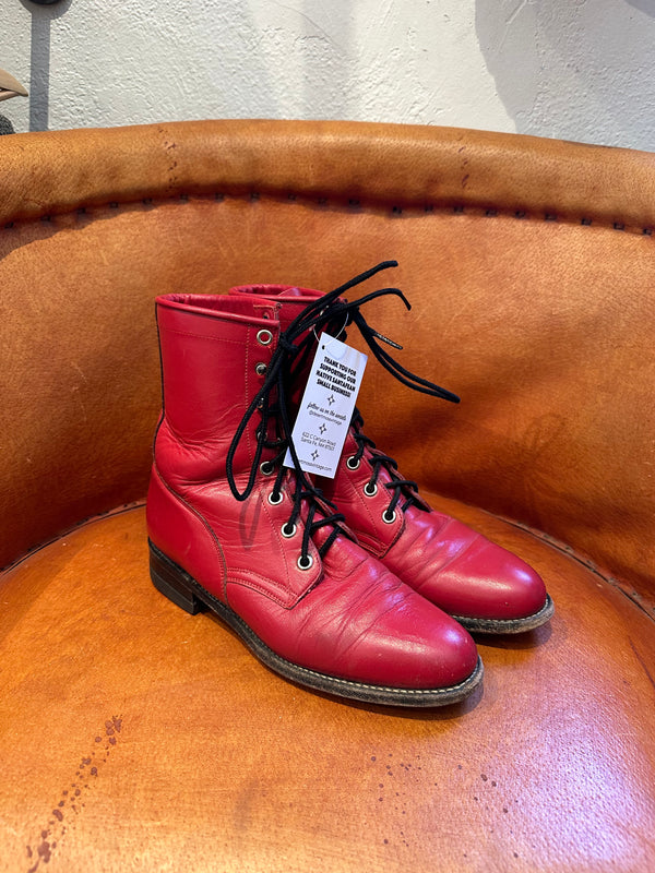 Red Justin Packer Boots - 6.5B