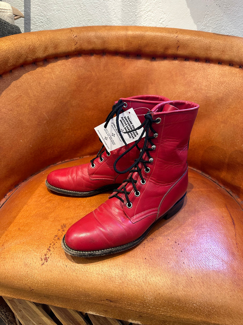 Red Justin Packer Boots - 6.5B