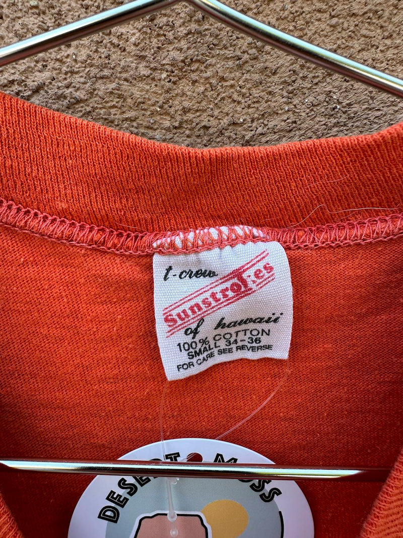 1970's Hawaii Orange T-shirt - as is