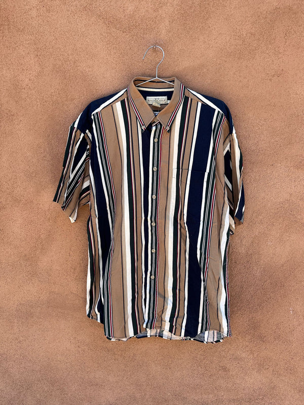 Natural Issue Striped Cotton Short Sleeve Shirt