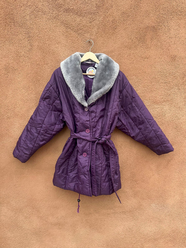 Quilted Purple Haband! Satin Belted Jacket
