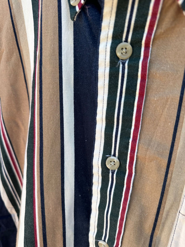 Natural Issue Striped Cotton Short Sleeve Shirt
