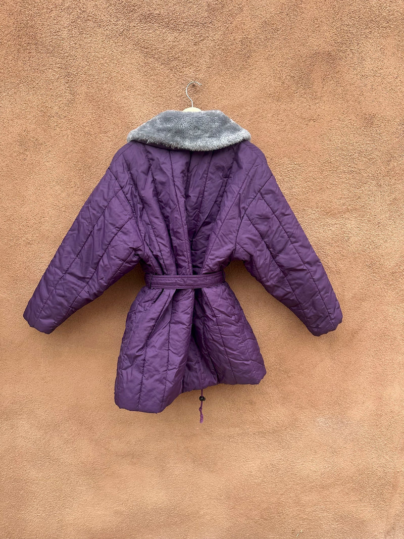 Quilted Purple Haband! Satin Belted Jacket