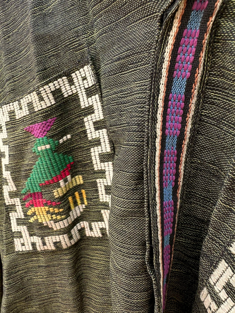 1960's Green Short Sleeve Guatemalan Textile Shirt