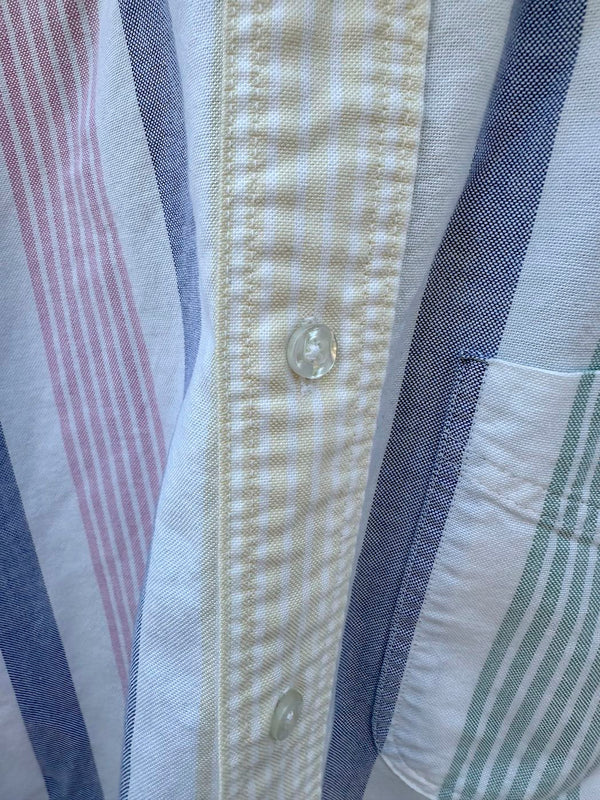 Pastel Stripe Made in USA L.L. Bean Cotton Twill Shirt