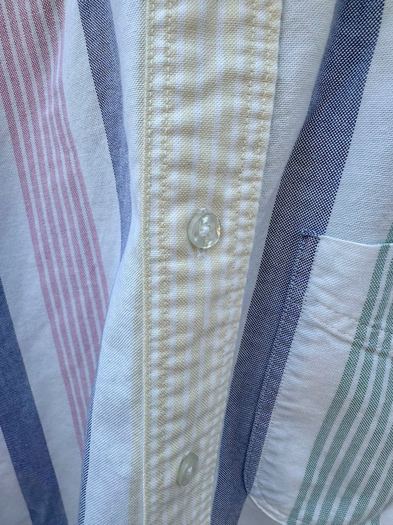 Pastel Stripe Made in USA L.L. Bean Cotton Twill Shirt