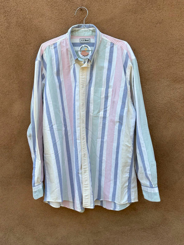 Pastel Stripe Made in USA L.L. Bean Cotton Twill Shirt