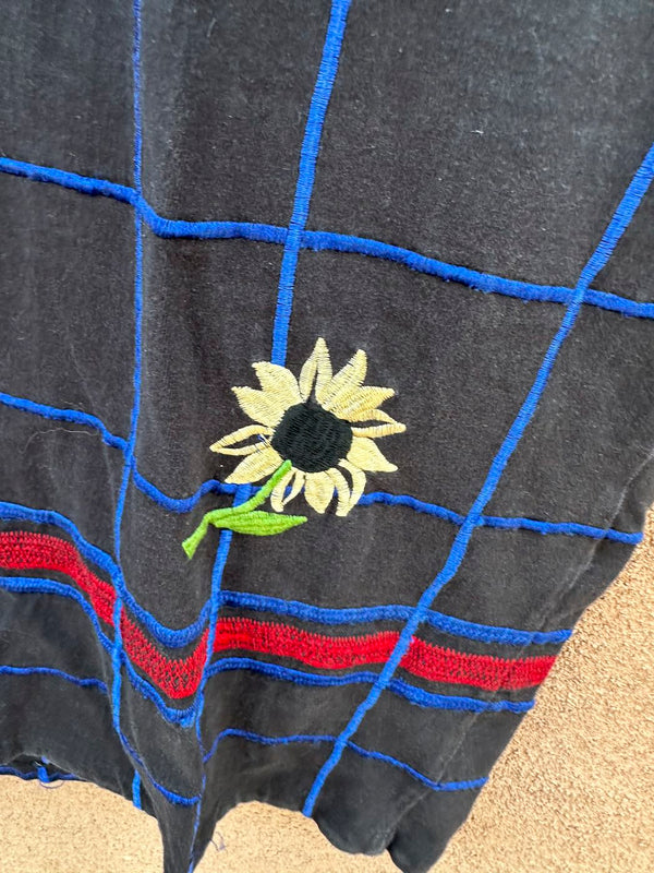 Michael Simon Embroidered Sunflower Dress