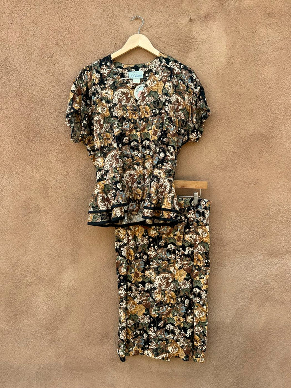 S.L. Petites Floral Two Piece Dress Set, Made in USA