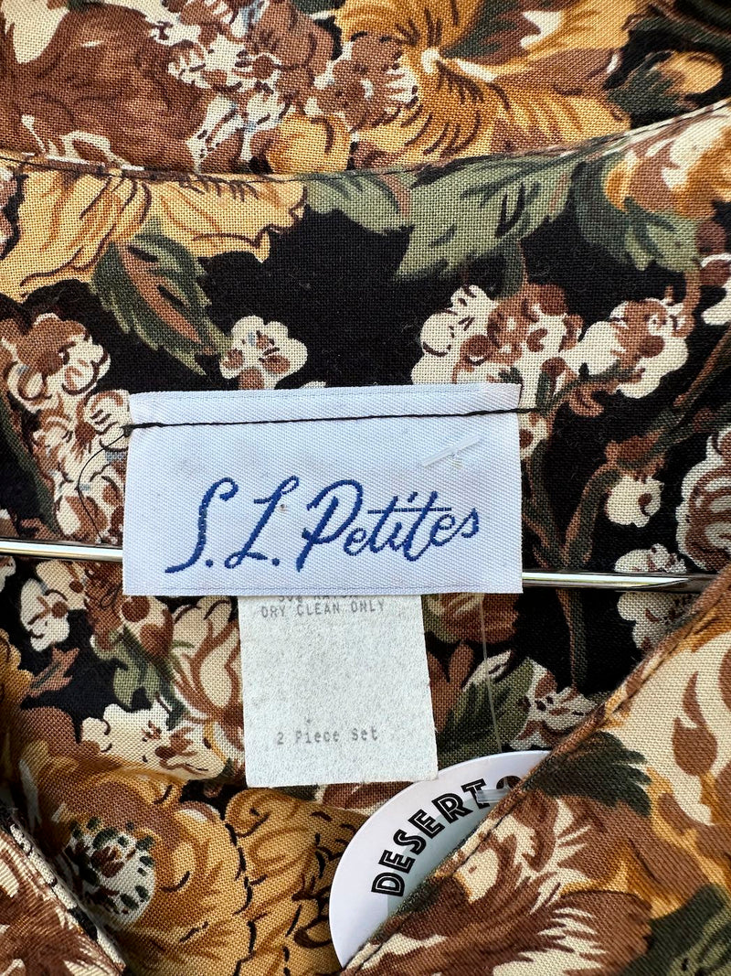 S.L. Petites Floral Two Piece Dress Set, Made in USA