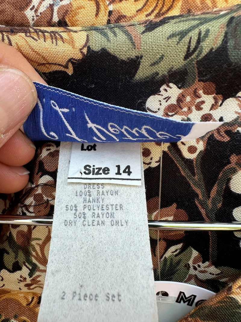 S.L. Petites Floral Two Piece Dress Set, Made in USA