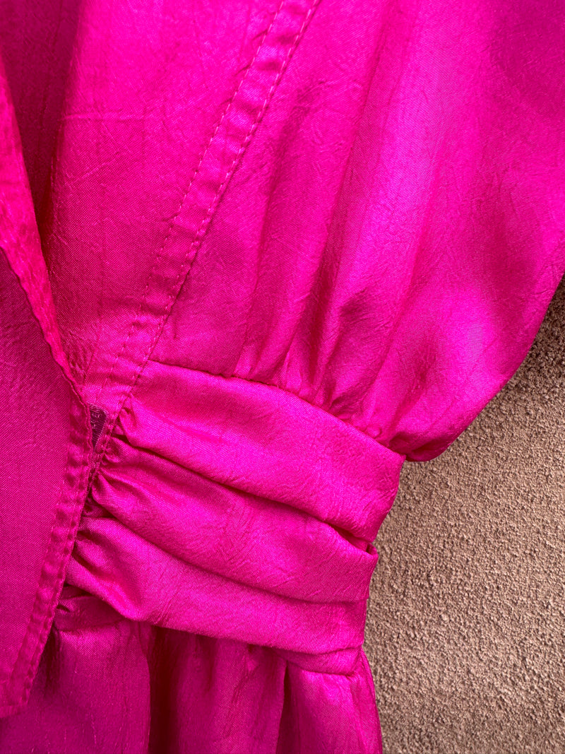 Hot Pink Joan Walters 80's Satin Jumpsuit