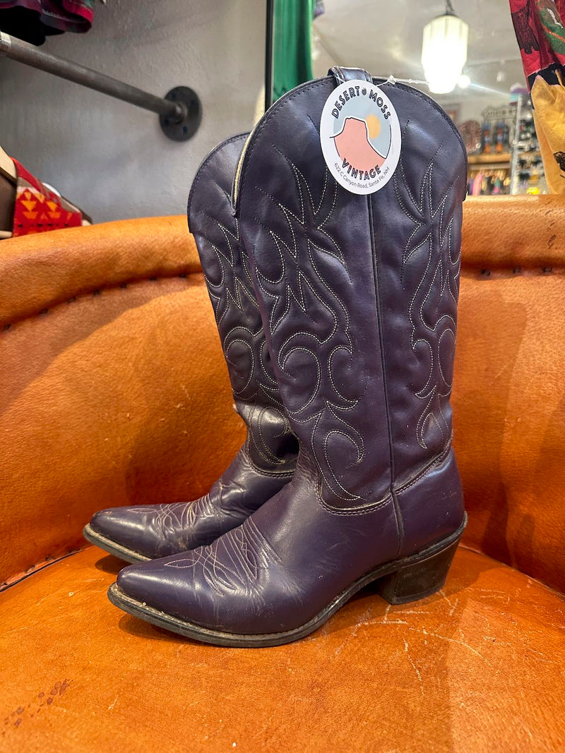 1980's Purple Sheplers Cowgirl Boots, 8.5M