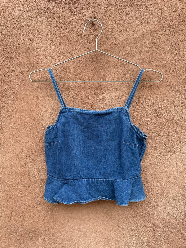 Denim Tank Top with Peplum