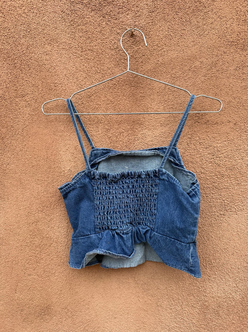 Denim Tank Top with Peplum