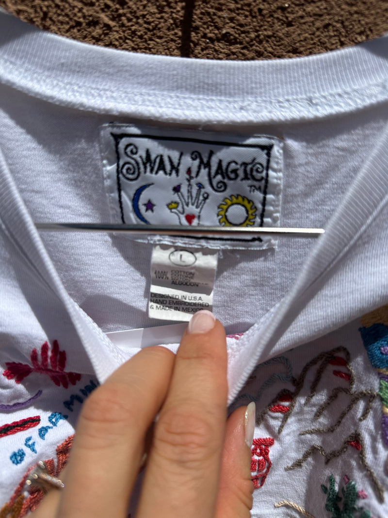 Swan Magic Embroidered New Mexico T-shirt