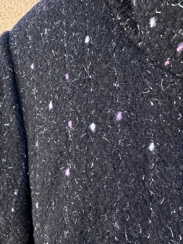 Wool Blend Black & Pink Fleck Coat by Casual Club