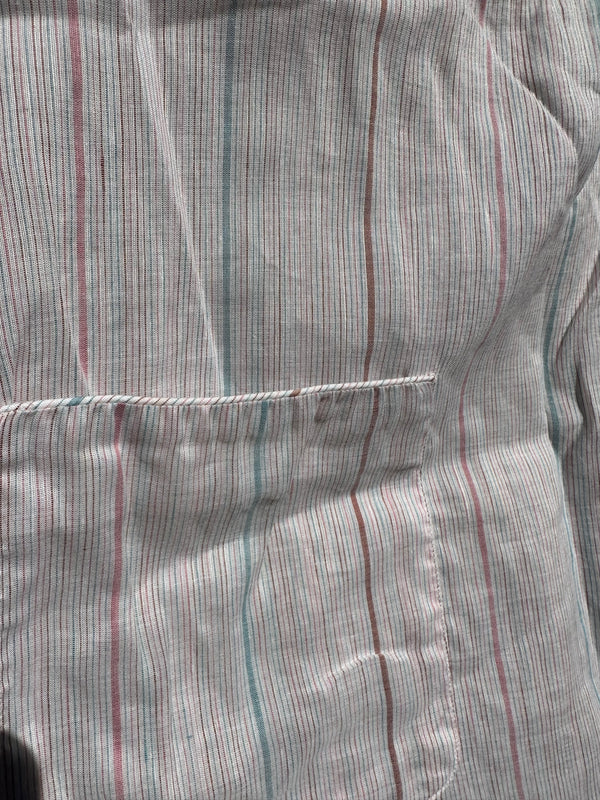 Barry Bricken Linen Blend Striped Blouse